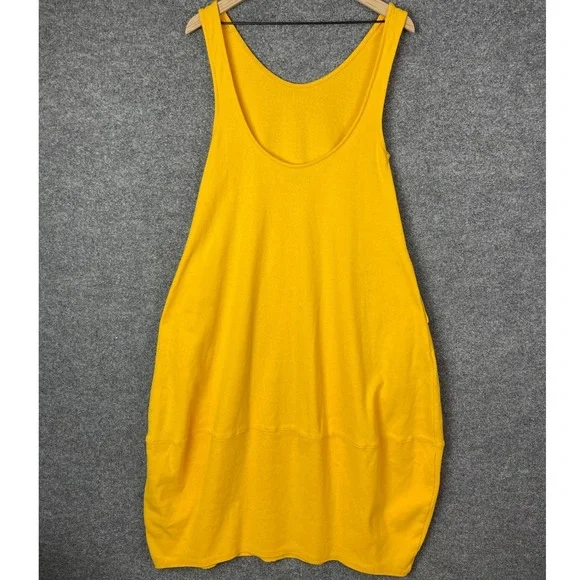 FP Beach Free People Dress Womens XS Yellow Excellent Ribbed Knit Tank - Picture 2 of 8